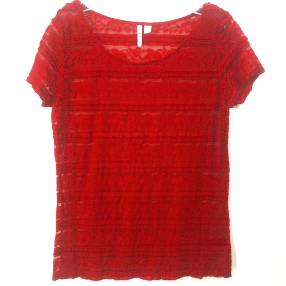 Elle Sheer Lace Ruffle Top - Picture 3 of 3
